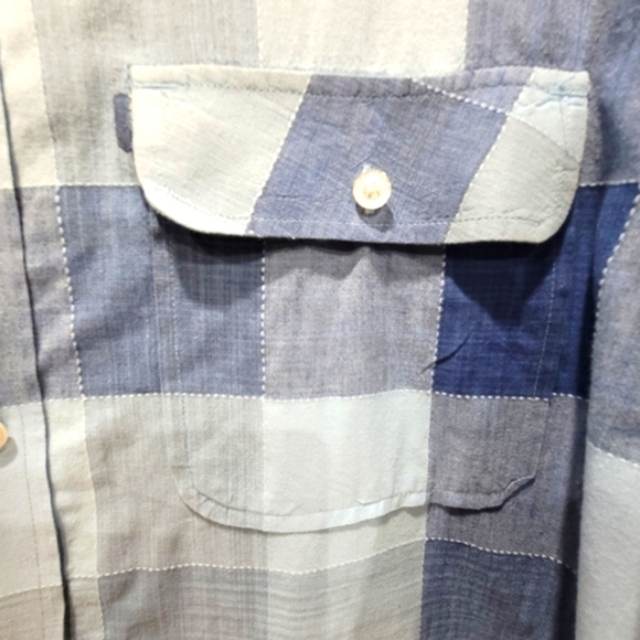 MECCA XXL 100% Cotton Plaid Men's Button Down Dress Shirt with Pockets - Picture 5 of 6